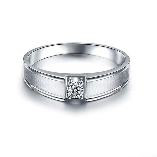 Siele PT950 platinum set with 10 points cultivated diamond men's ring artificial diamond ornaments engagement wedding ring customized PT950 platinum cultivated diamond ring