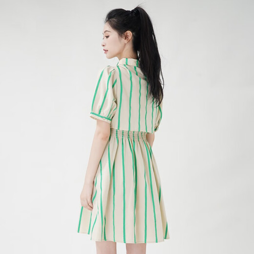 Weiwei (WEWE) 2033 new summer women's casual college British age-reducing women's dress comfortable and breathable a-line skirt green S (160)