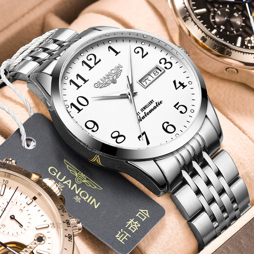 GUANQIN watch men's mechanical watch Swiss certified business digital practical men's watch waterproof luminous watch Father's Day gift