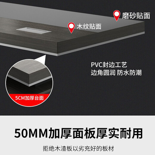 Meixuange Furniture Boss Desk Desk Simple Modern Panel Executive Desk Supervisor Manager Desk President Desk Office Desk and Chair Combination Set 2.4m Table + Chair + 6 Door Cabinet