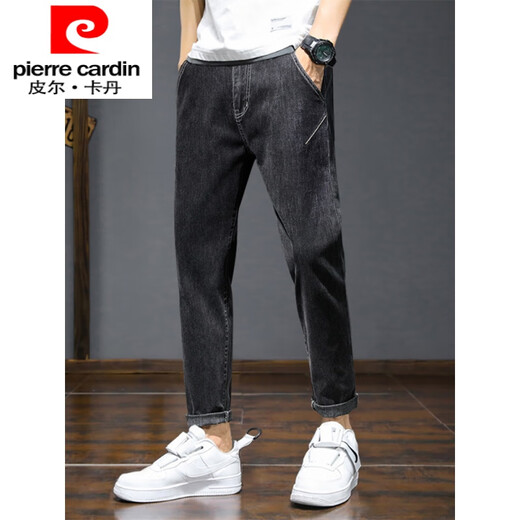Pierre Cardin International Brand Jeans Männer 2025 Neues Gerade und Herbst und Samt verdickte Stretch Casualhose Herren Blau und Grau 6621 31 31