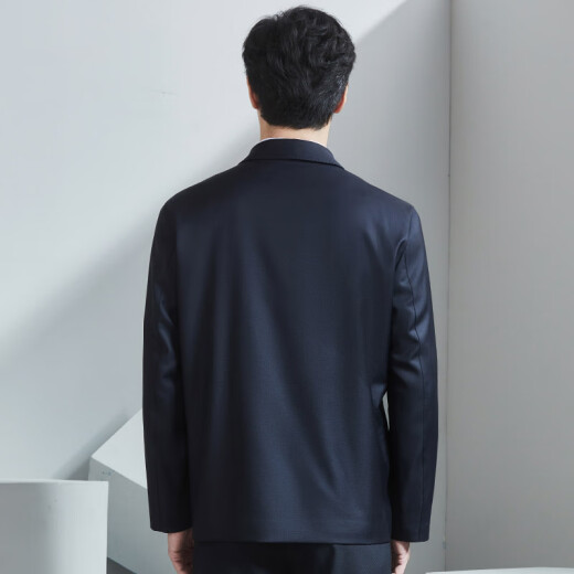 红都男士春秋款夹克进口意大利VBC高支纱精纺纯羊毛商政茄克衫男外套 藏蓝色JT9917-1 180/96A