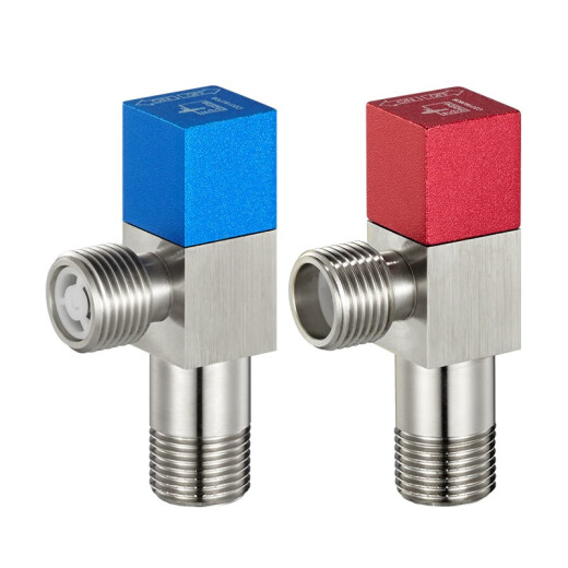 Submarine F301/2 brass thickened triangle valve eight-character valve ceramic valve core red and blue standard national standard 4 points water in and out 1 cold + 1 hot