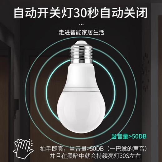 Fanyao LED sound and light control induction light bulb, corridor, residential property, staircase, garage, intelligent automatic light bulb, 7W-voice control