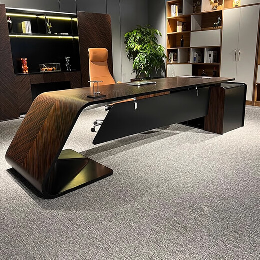 Kong Qiu Mingge boss desk desk simple modern high-end fashion executive desk manager desk office atmosphere single president desk 2.0 meters boss desk (with side cabinet)