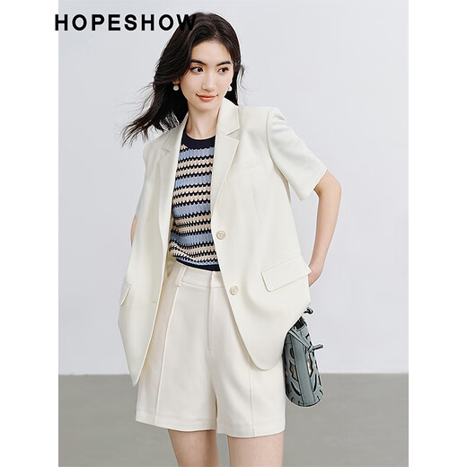 Red sleeve commuting drape small suit summer 2024 new women's clothing solid color slimming temperament casual lapel short-sleeved jacket ash 056 S