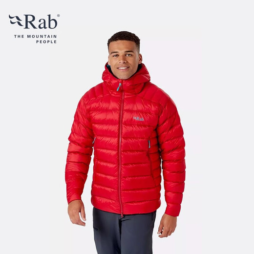 Rab Out of Stock Men's 800 Canopy European Goose Down Down Jacket Hooded Warm and Breathable 523g QDN-85 Black PRO Autumn and Winter New Product QDB-81 L