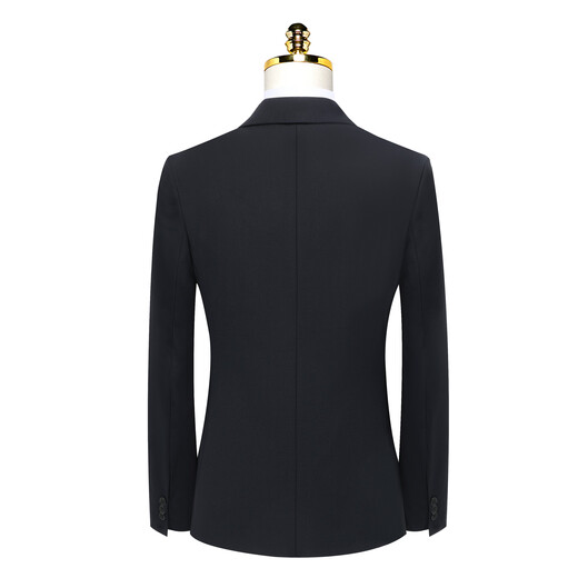 Jinlilai Genauer Wollmänneranzug schwarzer Arbeitsplatz formelle Verschleiß Busing Iron Arbeit Bräutigam Hochzeitsanzug Jacke 695 Marine Blau 180/92A empfohlen 140-155jin [Jin ist gleich 0,5 kg]