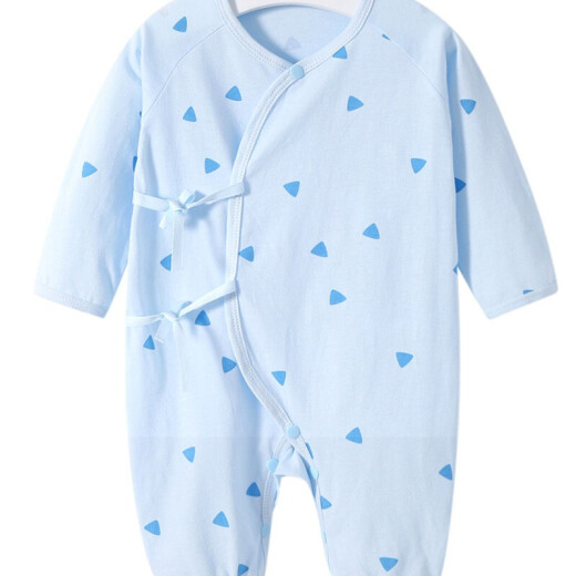 Shu Beiyi 2-piece newborn clothes baby jumpsuit autumn male and female baby butterfly clothes rompers blue ice cream 59CM