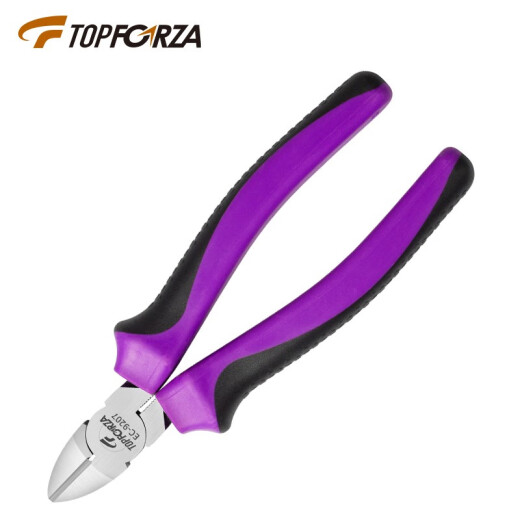 拓伏锐（TOPFORZA）老虎钳尖嘴钳斜嘴钳进口电工钳双色柄斜口钳钢丝钳有牙尖头夹持钳 EC-9207偏口钳