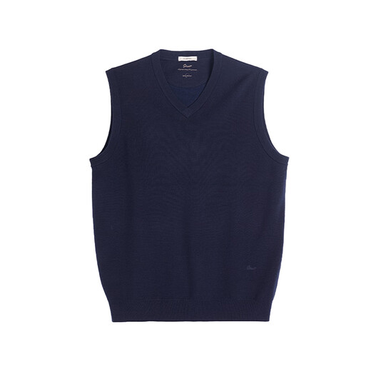 GORNIA men's wool vest pullover wool V-neck business commuting dark blue casual vest for men GBW22338110 dark blue L