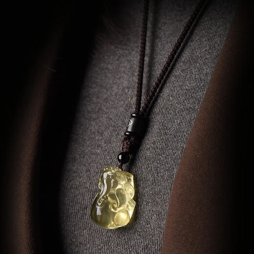 Li Juming Citrine Pi Xiu Pendant Men's and Women's Necklace Jade Piqiu Fortune Couple Overlord Pi Xiu Pendant Jade Pendant Jade Pendant