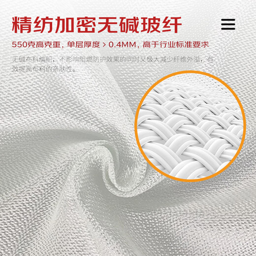 Juante alkali-free encryption thickened fiberglass fire blanket 1.5m*1.5m with reflective strips home warehouse shopping mall office property fire inspection package inspection fire blanket random inspection upgrade
