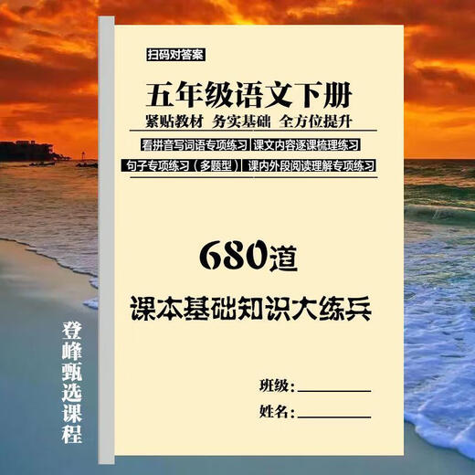 五年级数学重点必刷题上下册数学1200道语文680道复习提分资料本 五年级下册数学+语文练习题2本