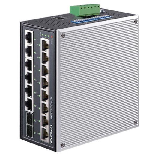 Pulian (TP-LINK) industrial grade switch 5 ports 8 ports 16 ports 100M Gigabit industrial grade Ethernet switch monitoring network cable splitter splitter metal body rail installation TL-SG2216 industrial grade 16 Gigabit 14 electrical 2 optical ports