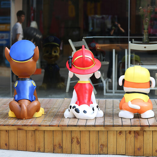 Kangxinya Wangwang Dog Cartoon Sculpture Fiberglass Internet Celebrity Store Entrance Mall Dog Ornaments Decorative Ornaments Milk Tea Shop Landscape Style 4 Ryder High 1.37 Dingjin