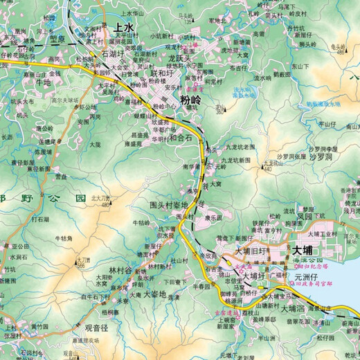 2025年新 香港地图 1068*749毫米 纸质墙贴 高清政区交通图