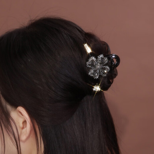 Xiang Wan Hairpin Hairpin French Clip Women's Four-leaf Clover AB Hairpin Women's High-end Hair Accessory Shark Clip for Back of Head Hair