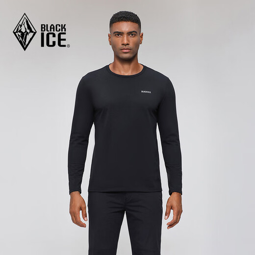 
Black ice outdoor autumn and winter men's sun protection moisture absorption and quick-drying antibacterial round neck long-sleeved T-shirt FDE3501 Black L