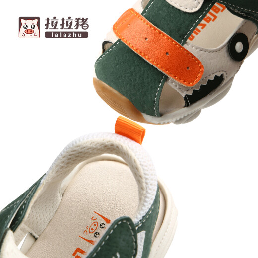 Lala Pig summer new baby soft-soled toddler shoes for boys and girls functional shoes for girls and toddlers sandals 1-3 years old 2-1 dark green size 22 / inner length 14.5cm (suitable for feet about 14.5cm long)