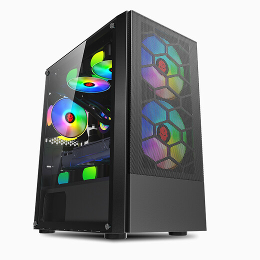 Wanjia Guangyu Boîtier d'ordinateur transparent côté jeu Bureau 240 Châssis principal refroidi à l'eau Châssis M-ATX petit et moyen Carte graphique longue Bureau Châssis mi-tour refroidi par air Guangyu Blanc + 4 ventilateurs Aurora