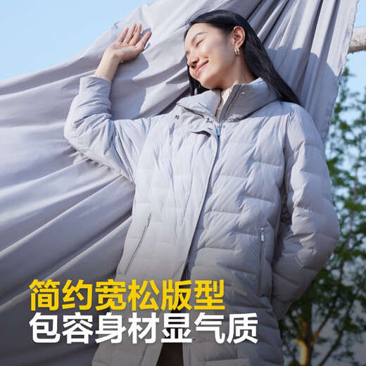 Bosideng Autumn and Winter Down Jacket Women's Goose Down Light Thin Loose Mid-Length Business Jacket that can be worn inside and easily stored
