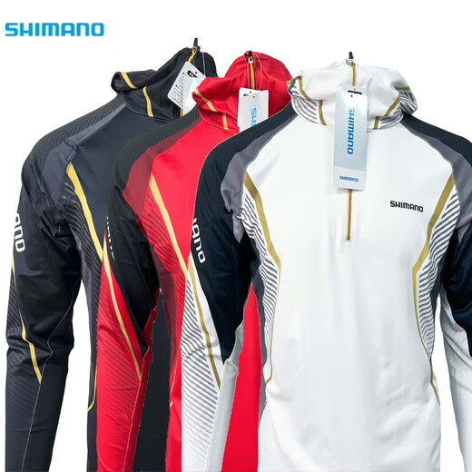 SHIMANO 22 models IN-053U gray summer sun protection clothing fishing hand clothing summer ice silk quick-drying hooded fishing clothing 22 models black XL
