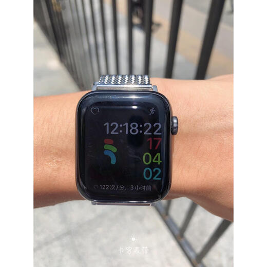 音铂达人字编织适用苹果applewatch米兰尼斯s9876543金属网带卡客表带 人字编织银色双保扣 适用iwatch_12342mm