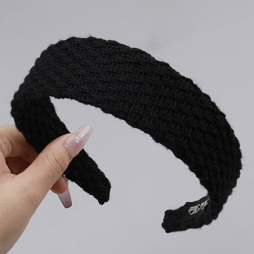 Luruo high skull headband for women 2024 new durable non-slip hairpin high-end widened headband pressure hairband headwear autumn and winter 1# black classic versatile
