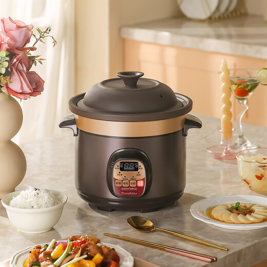 Royalstar Electric Stew Pot Fully Automatic Soup Ceramic Purple Clay Pot Household Large Capacity Intelligent Reservable Timed Electric Stew Cup Porridge Electric Casserole Slow Cooker Soup Pot Stewing Pot Mechanical Model Manual Turn Off 4.5L (4-5 People)