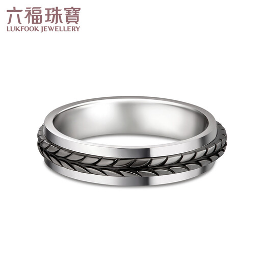 
Luk Fu Jewelry Platinum 950 Grass Pattern Platinum Ring Couple Ring Single Closed Ring Price EFT1P4C0103 No. 12-5.25g (including labor cost 698 yuan) Women's model