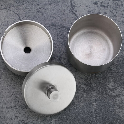 B&y 304 stainless steel ashtray, heightened and thickened ashtray, windproof car cigarette cup, thick material fashionable bar ashtray, 255 single, 304 single, heightened and covered