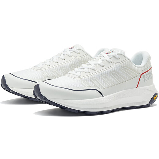 KSWISS [gleicher Stil in der Show] Herrenschuhe für Herren Sommergitter atmungsaktiven neuen modischen und trendigen lässigen Laufschuhen 9272 113 Wimbledon White/Navy Blue/Grey Red 41