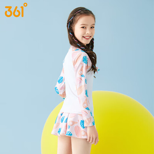 361 children's swimsuit for girls, medium and large, split skirt style long-sleeved swimsuit for teenagers and students, hot spring swimsuit