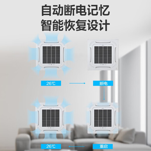 格力（GREE）中央空调5匹p一拖一天花机三级能效商用商铺办公嵌入式吸顶380V定频单冷KF-120TW/(12350S)NhCaf-3