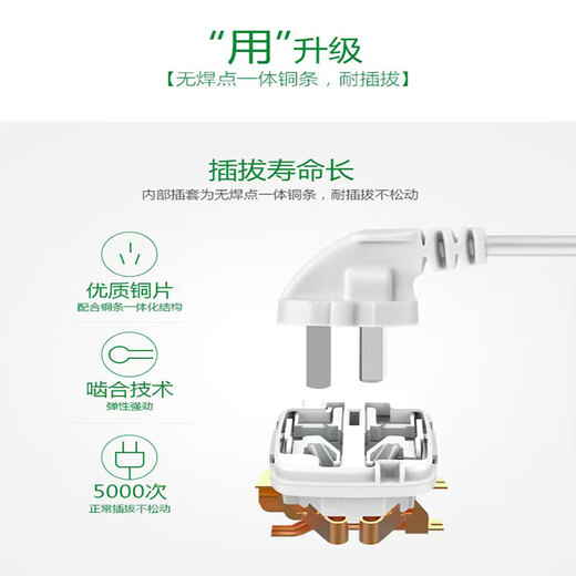 BULL bull plug strip with line 05 meters 1 meter 2 meters 3 meters 5 meters 20 meters high power office multi-jack socket 413K 15 holes single control switch 1.8 meters