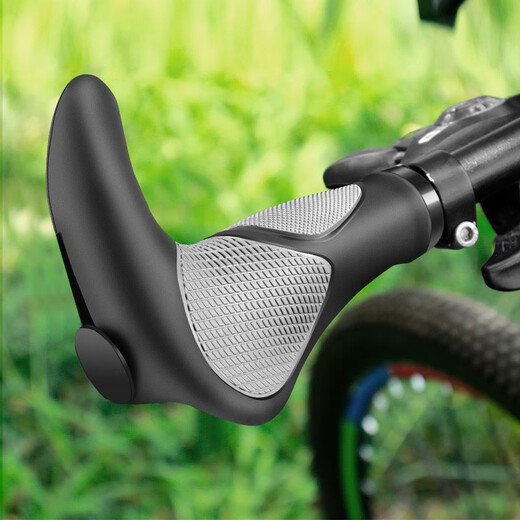 Bicycle handlebar cover silicone mountain bike deputy handlebar universal bicycle grip cover cow and sheep horn handle cover accessories Panyuan one-piece meat ball handlebar cover with deputy handlebar black