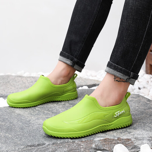 Shurong New Style Mode Kurzmittel mit mittlerem Zylinder nicht rutschfeindliche Kee-resistente Bauweite Küche Arbeit Weiche Sohle Viersaison plus Baumwollregen Stiefel Männer schwarz 309 Einzelschuhe [Standardgröße] 41