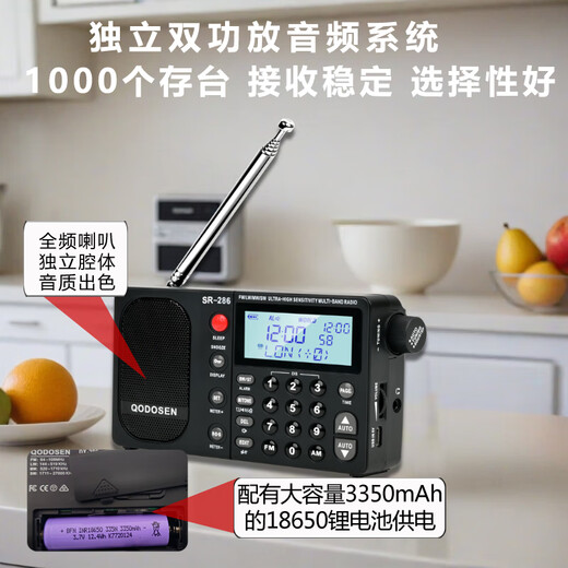 Keduosheng SR-286 radio pleine bande portable haute performance puce de qualité voiture TEF6686 haute sensibilité professionnelle haut de gamme portable petite nouvelle radio SR-286 modèle standard radio