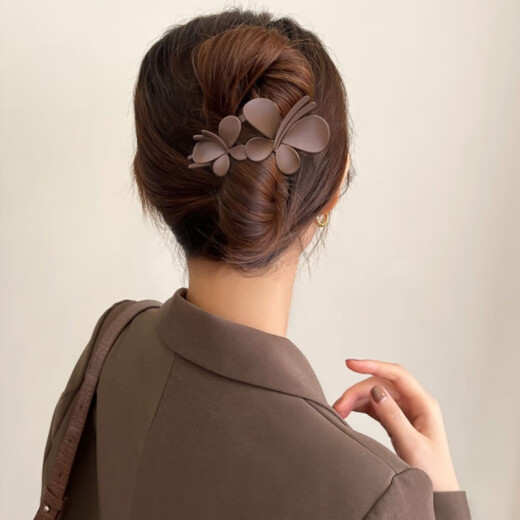Xiangwan Butterfly Hair Clip für Frauen auf der Rückseite ihrer Köpfe, Haarclip für Frauen, einzeilige Haarclip für Frauen, Erdfarbe Haarklamme