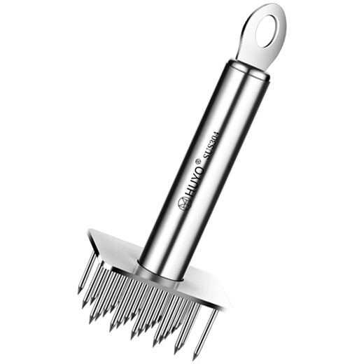 HUYO meat piercing tool 304 stainless steel pig skin meat piercing needle kitchen pickling tool steak loosening and meat hammer 304 steel round plate 23 needles 85% selection