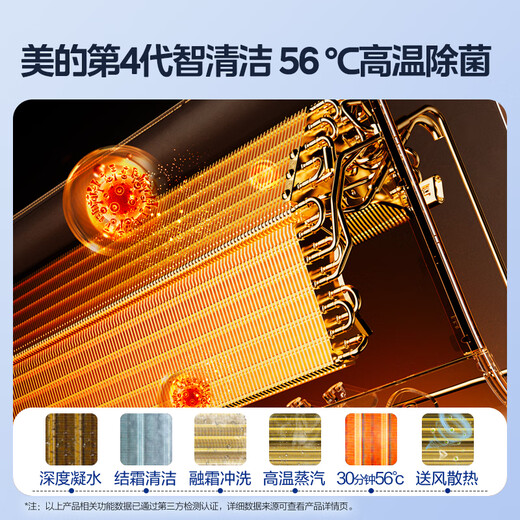 Midea Air Conditioner Cool Energy Saving 2 HP New Level Energy Efficiency Frequency Converter Cooling and Heating Large Bedroom 27 Quick Cooling and Heating Energy Saving Air Conditioner Hang-up State Subsidy KFR-46GW/N8KS1-1