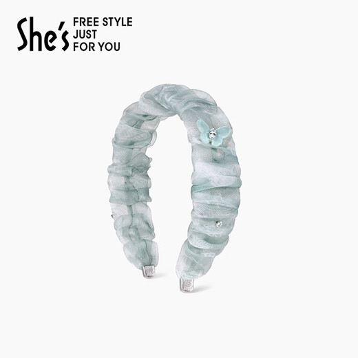 She s Akiko Barbie light acetate plate rose butterfly headband high-end headband hair clip birthday gift for women mint green wide section SHG8601290C0