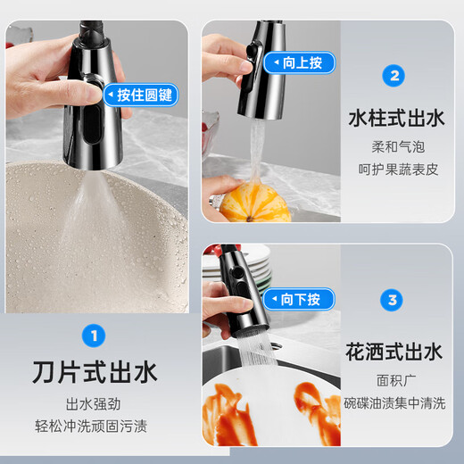 欧琳（OULIN）厨房水龙头感应水龙头冷热旋转抽拉式智能水龙头洗菜盆龙头9906 枪灰色智能双感应抽拉龙头升级款