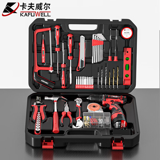 Kraftwell 109 pièces à outils de forage Home Boîte à outils de charge Electric Tournevis Électricien Réparation P2982A Drift 126 pièces P3893A
