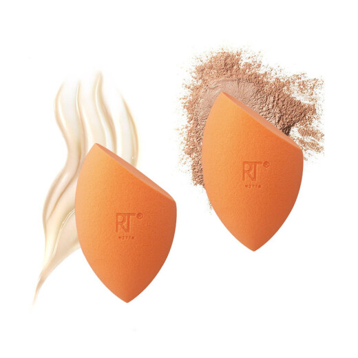 RealTechniques Beauty Egg Sponge Makeup Egg Non-Eating Powder 2 Pack (Wet and Dry Makeup Puff Water Drop Type)