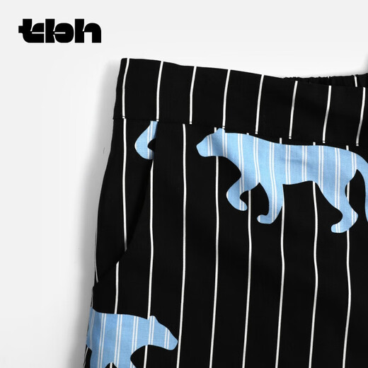 
Brutalist Home (tbh) Gong Jun same style Tiansi cotton striped pajamas set for men and women same style home clothing set Black Panther pajamas Short XL
