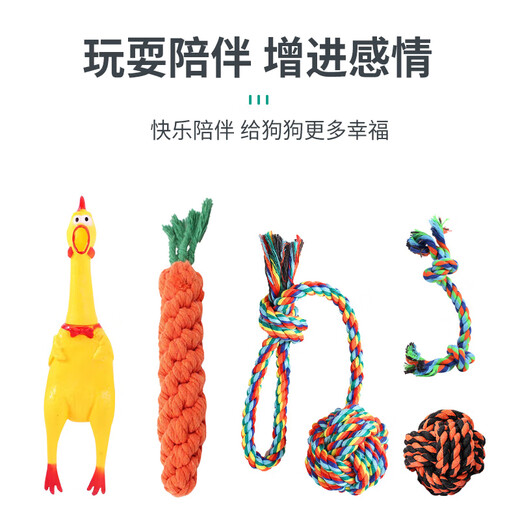 Cute Star Pet Dog Toy Anti-Crush Teeth Cleaning Set Cotton Rope Braided Ball Interactive Training Screaming Chicken Dog Supplies