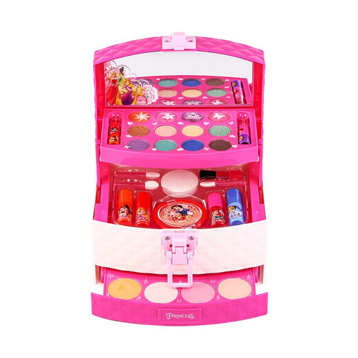 Disney Princess Elsa Children's Cosmetics Non-toxic Little Girl Stage Performance Makeup Box Set Birthday Gift Toys [Princess] Happy Paradise Mini Suitcase