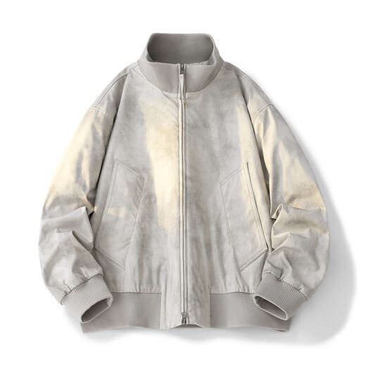 MONPOC tie-dye jacket men's spring, autumn and winter American high street bomber jacket men's clothing MOJ02 khaki XL